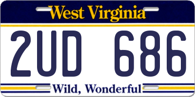 WV license plate 2UD686