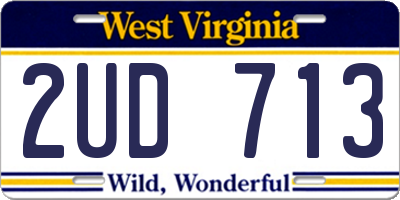 WV license plate 2UD713
