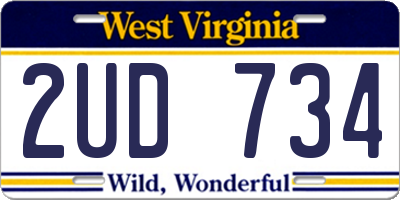 WV license plate 2UD734