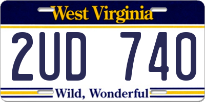 WV license plate 2UD740