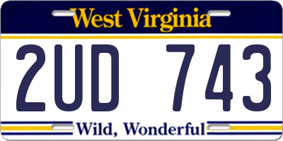 WV license plate 2UD743