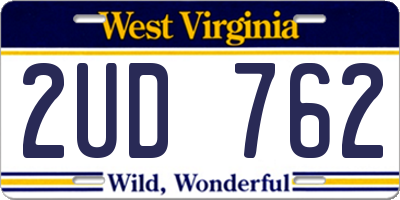 WV license plate 2UD762