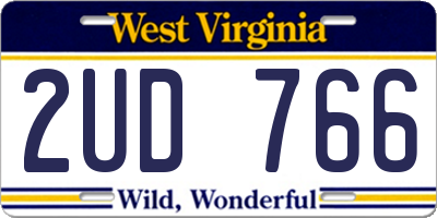 WV license plate 2UD766