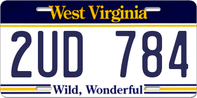 WV license plate 2UD784