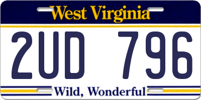 WV license plate 2UD796