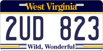 WV license plate 2UD823