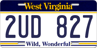 WV license plate 2UD827