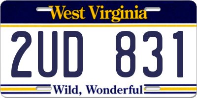 WV license plate 2UD831