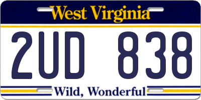 WV license plate 2UD838