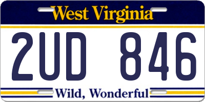 WV license plate 2UD846