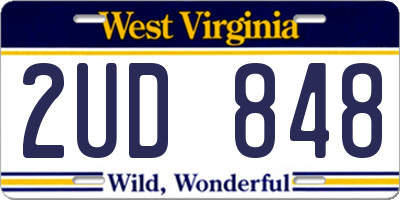 WV license plate 2UD848