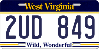 WV license plate 2UD849