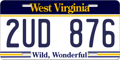 WV license plate 2UD876
