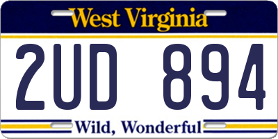 WV license plate 2UD894