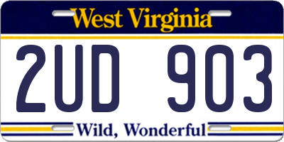 WV license plate 2UD903