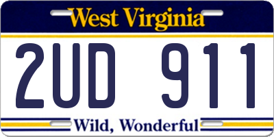WV license plate 2UD911