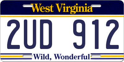 WV license plate 2UD912
