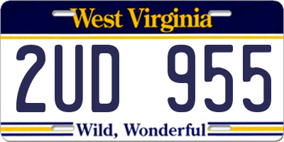 WV license plate 2UD955