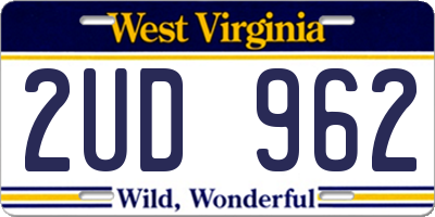 WV license plate 2UD962