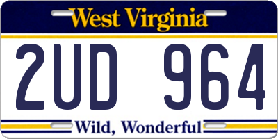 WV license plate 2UD964