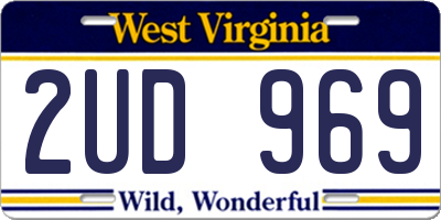 WV license plate 2UD969