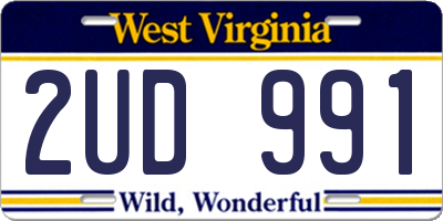 WV license plate 2UD991