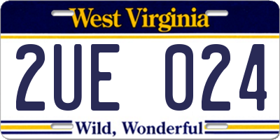 WV license plate 2UE024