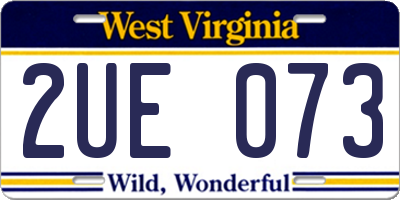 WV license plate 2UE073
