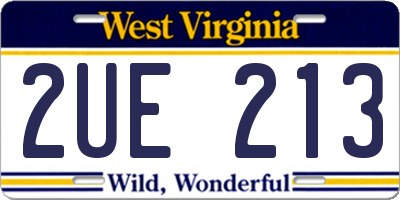 WV license plate 2UE213