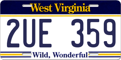 WV license plate 2UE359