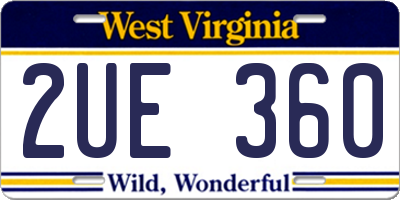 WV license plate 2UE360