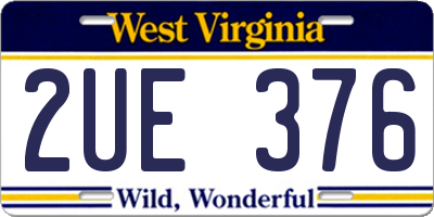 WV license plate 2UE376