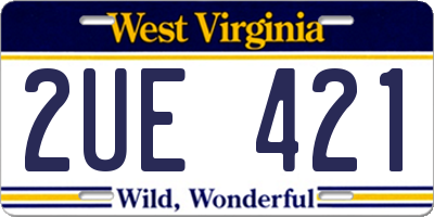 WV license plate 2UE421