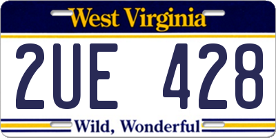 WV license plate 2UE428