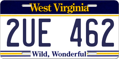 WV license plate 2UE462