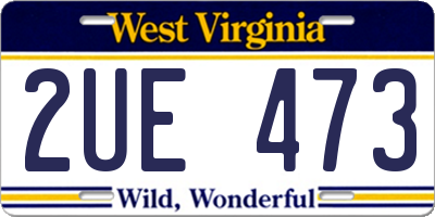 WV license plate 2UE473