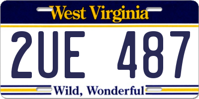 WV license plate 2UE487
