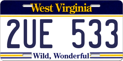 WV license plate 2UE533