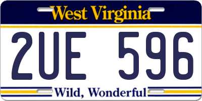 WV license plate 2UE596