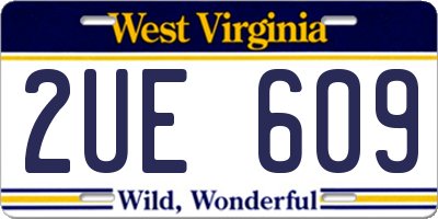 WV license plate 2UE609
