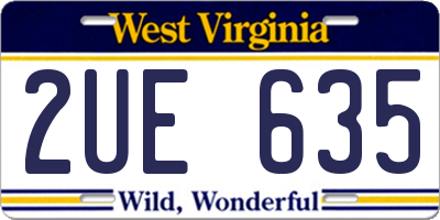 WV license plate 2UE635