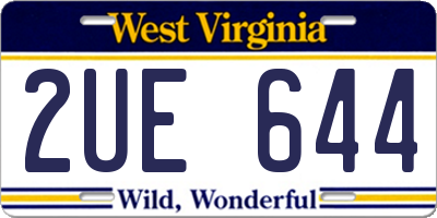 WV license plate 2UE644