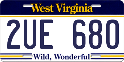 WV license plate 2UE680
