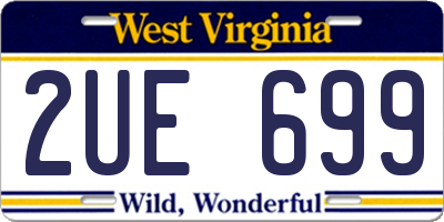 WV license plate 2UE699