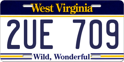 WV license plate 2UE709