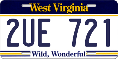 WV license plate 2UE721