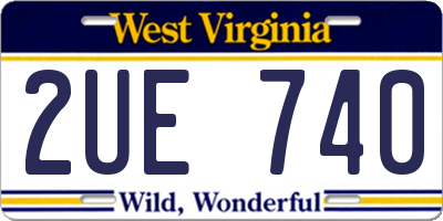 WV license plate 2UE740