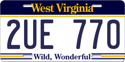 WV license plate 2UE770