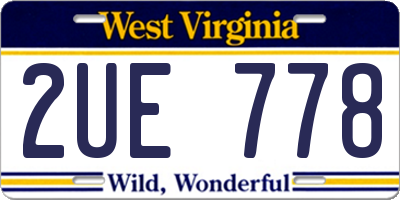 WV license plate 2UE778