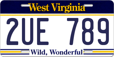 WV license plate 2UE789
